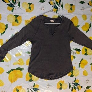 Gray textured long sleeve